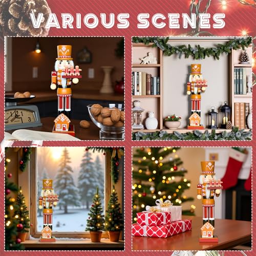 Gingerbread Nutcracker Figure 14 Inch Christmas Wooden Decor K36734