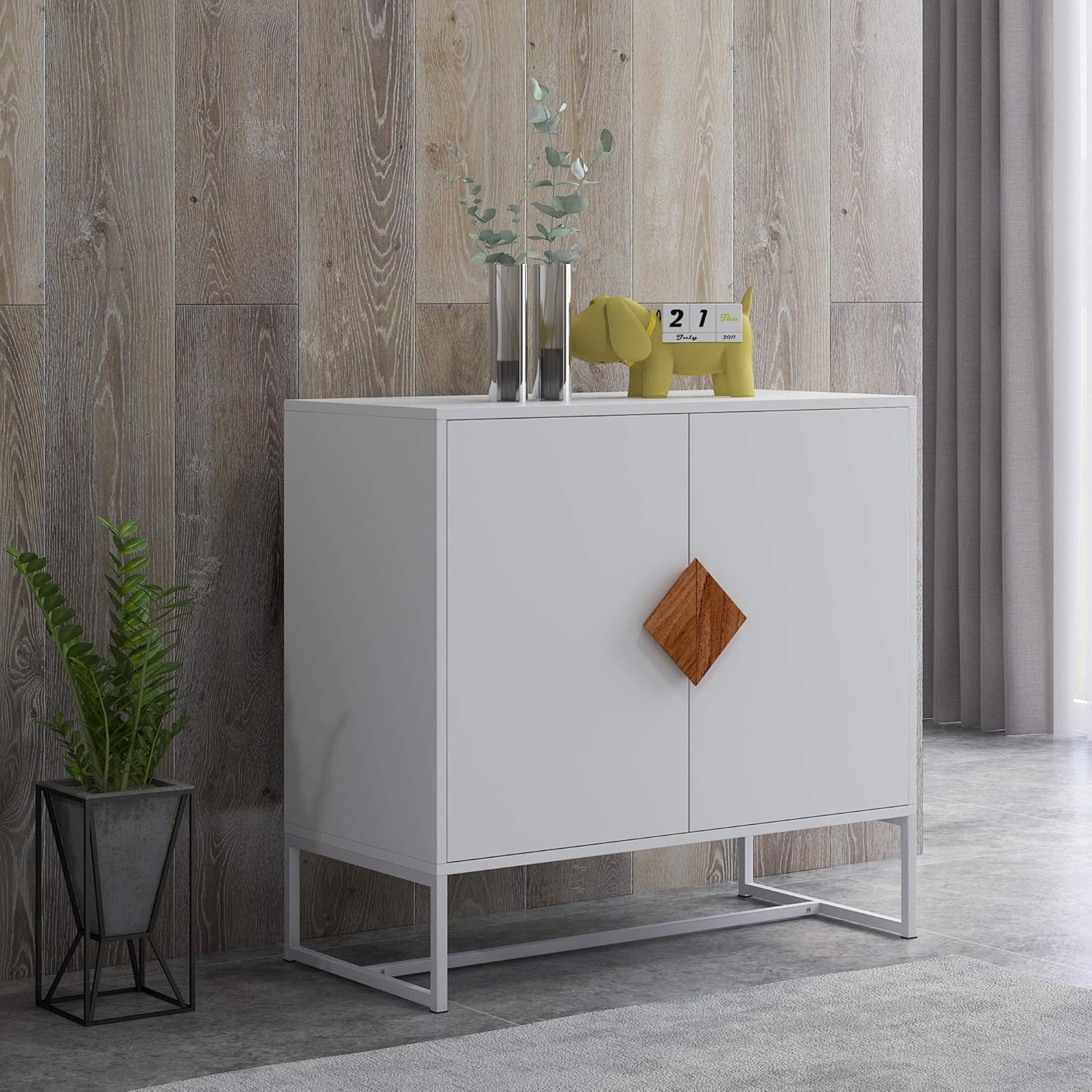 GIA Home Furniture Series Modern Solid Wood Kitchen Buffet Cabinet with 2 Doors, White, 32 Inch M688489