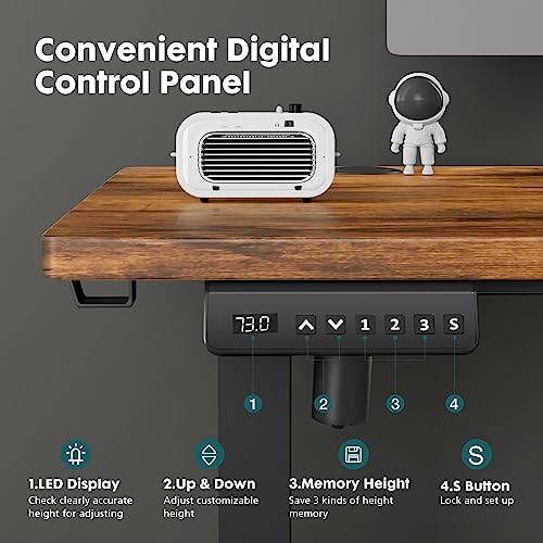 Adjustable Height Electric Standing Desk 55x24 Inch Black W5266