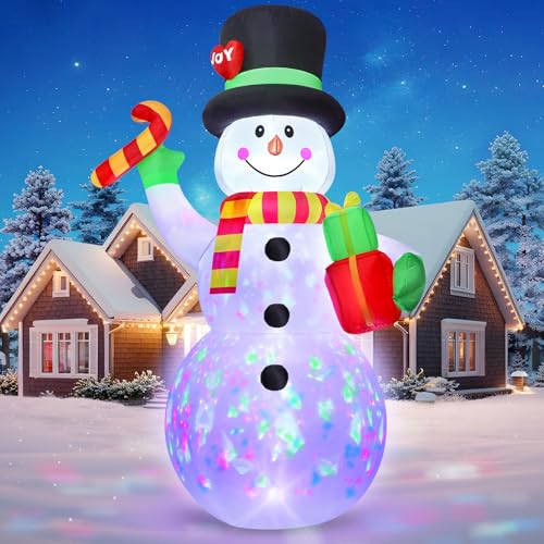 10 FT Christmas Inflatable Santa Claus Outdoor Decorations, Blow Up Santa Claus Holding Gift Box for Xmas Outside Decor, Giant Santa with Bright LED Lights for Yard Patio Garden Lawn Holiday Party