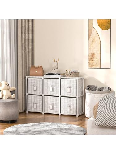 Cube Storage Organizer with 6 Printed Bins and Labels Y73983