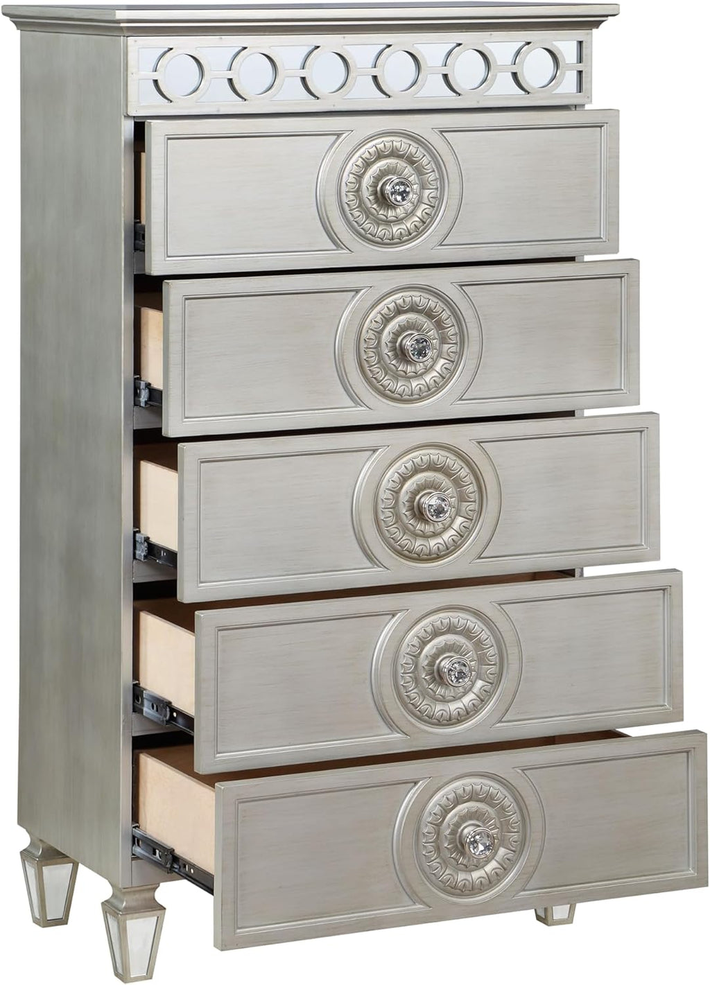 Varian Chest, Silver & Mirrored Finish H711656