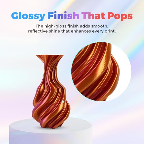 FLASHFORGE Silk PLA Filament 1.75mm, 1kg Spool V8381