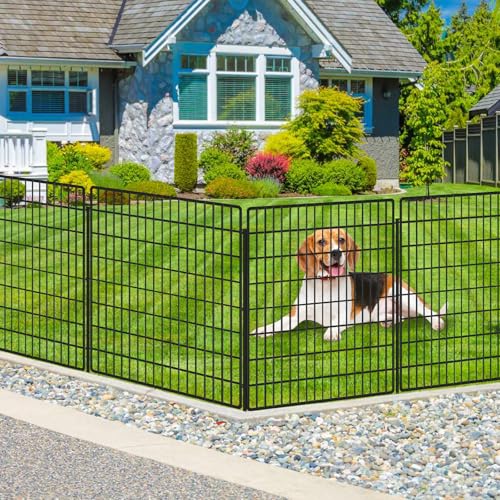 10 Panels Garden Fencing Animal Barrier, 33in x 24ft Rustproof Dog Fence W482439
