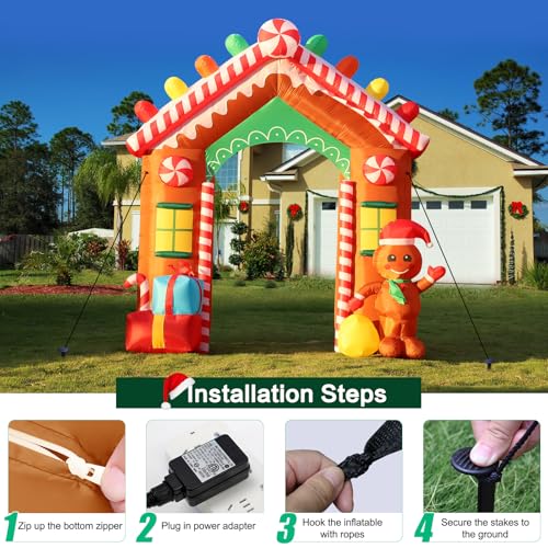 10 FT Inflatable Santa Claus with LED Lights for Outdoor Christmas Decor L40414