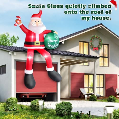 8 FT Christmas Inflatables Santa Claus with Gifts Bag, LED Light, Outdoor Decor F2174