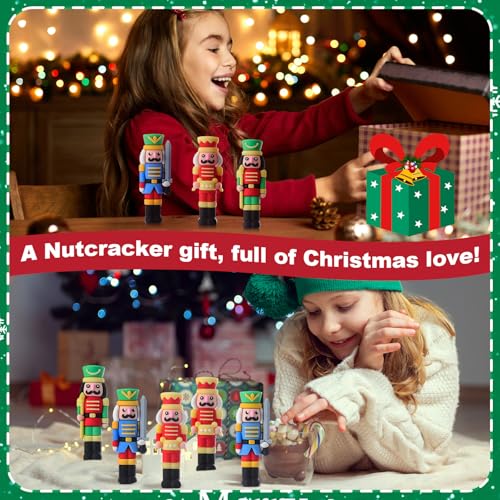 Chunful 60 Pcs Mini Christmas Nutcracker Soldier Figurines for Tree Tabletop Decor L8324