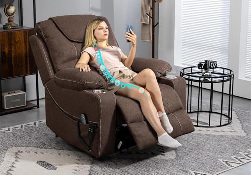 Lift Chair Recliner with Massage and Heat, Heavy Duty for Seniors, Brown V12888