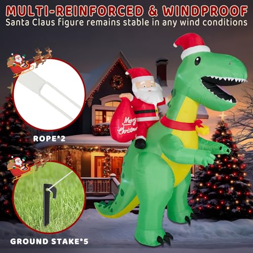 8FT Christmas Inflatables Santa Claus with Christmas Tree, LED Lights, Outdoor Yard Decor B208795