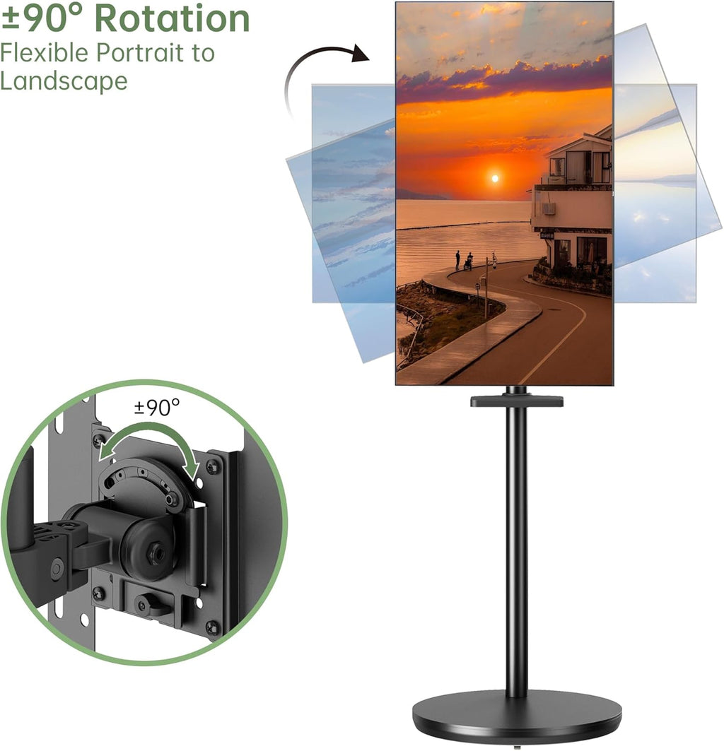 Rolling TV Stand for 13-49 Inch Screens, Height Adjustable, Black I6453