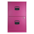 Bisley Two Drawer Steel Home or Office Filing Cabinet, Steel Blue (FILE2-SB)