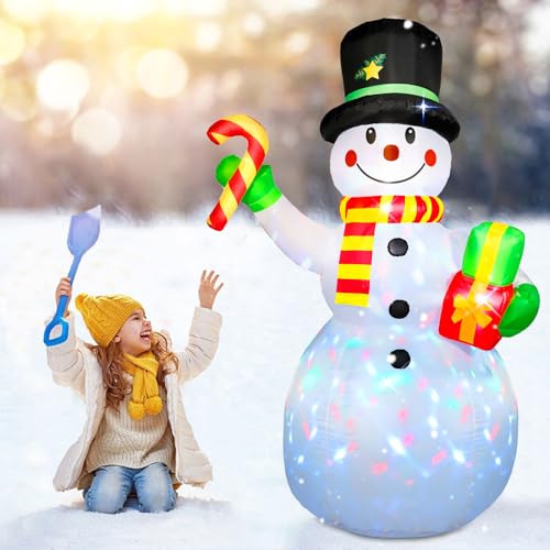 6FT Blow Up Snowman Christmas Inflatables with LED Lights J361