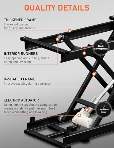 DIHOOL Electric Scissor Lift Table 350Lbs, Height Adjustable Platform W70013