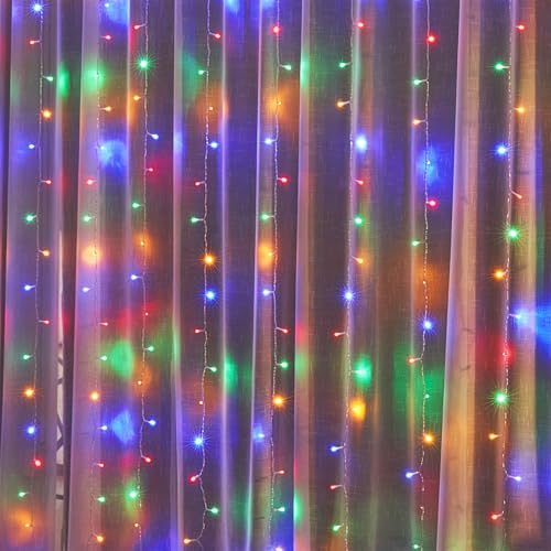 WATERGLIDE 300 LED Curtain Lights, Remote Control, Multicolor, Indoor Outdoor T948569