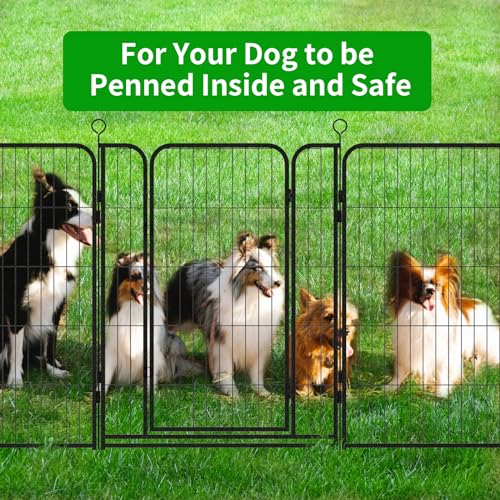 Dog Playpen Outdoor Extra Wide 12 Panels Heavy Duty 40" Height with Doors Portable G77703
