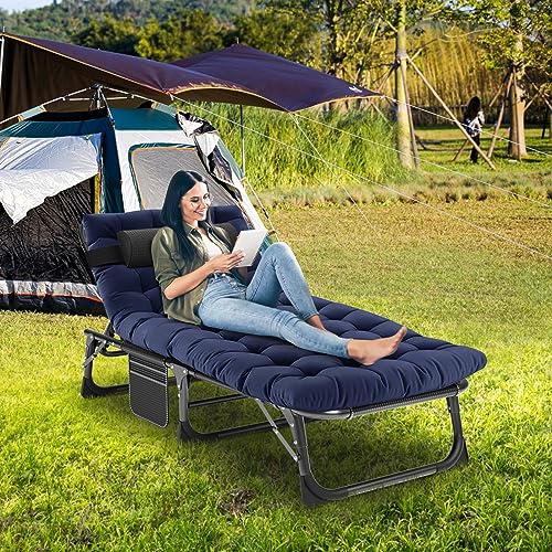 LILYPELLE Folding Camping Cot, Extra Wide Heavy Duty with Carry Bag Z15817