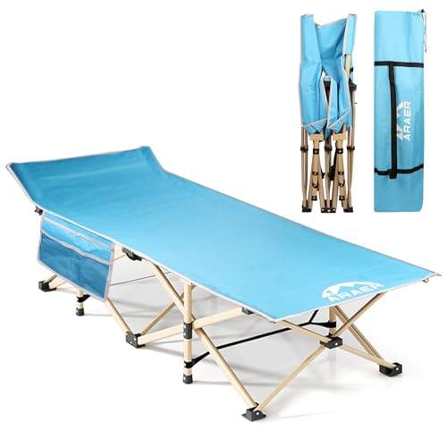 Camping Cot with Mattress, Portable Folding Bed with Carry Bag for Adults C4766