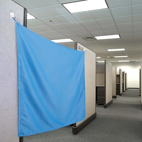 Pinkunn 40 x 48 Inch Office Cubicle Curtain with Self Adhesive Hooks, Black P925