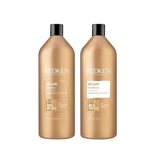 REDKEN All Soft Shampoo & Conditioner Set | For Dry/Brittle Hair | Provides Intense Softness and Shine | With Argan Oil