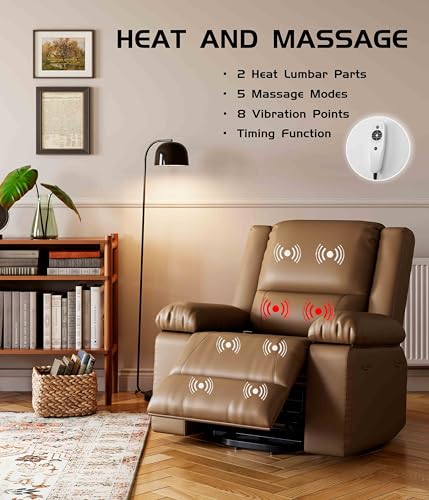 GarveeHome Power Lift Recliner Chair with Heat and Massage, Faux PU, for Elderly I162