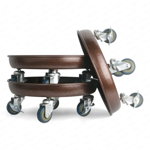 2 Pack Metal Plant Caddy with Wheels, Lockable Casters, Heavy Duty Q2424