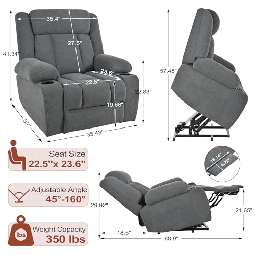 Power Lift Recliner for Elderly with Remote Control, Navy Blue P60192