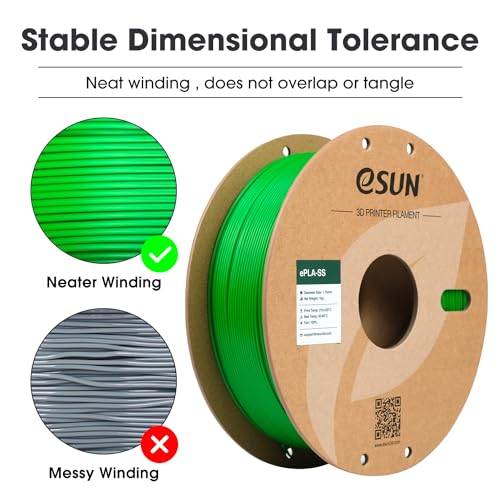 eSUN PLA Basic Filament 1.75mm, 3D Printer Filament, 1KG Spool, Black B3638