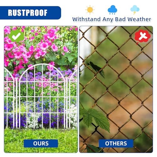 26 Pack Decorative Garden Fence, 22in x 28ft Arched No Dig Border, Rustproof Metal Animal Barrier N93965