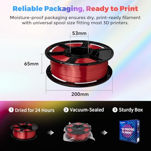 FLASHFORGE Silk PLA Filament 1.75mm, 1kg Spool V8381