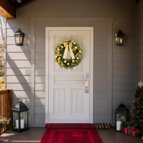 VINGLI 48 Inch Pre-lit Artificial Christmas Wreath with 150 LED Lights T885