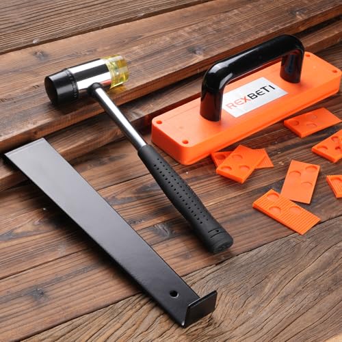 REXBETI 44-Piece Laminate Wood Flooring Installation Kit with Tapping Block, Pull Bar, Mallet and Spacers U4801