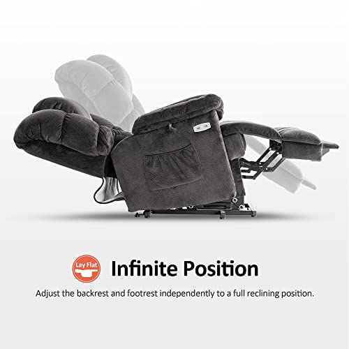 MCombo Triple Motor Power Lift Recliner Chair Sofa with Adjustable Headrest, Fabric, Brown T835565
