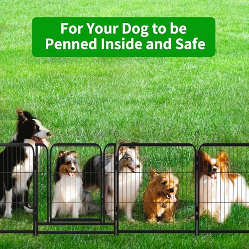 Dog Playpen Outdoor Extra Wide 12 Panels Heavy Duty 40" Height with Doors Portable G77703