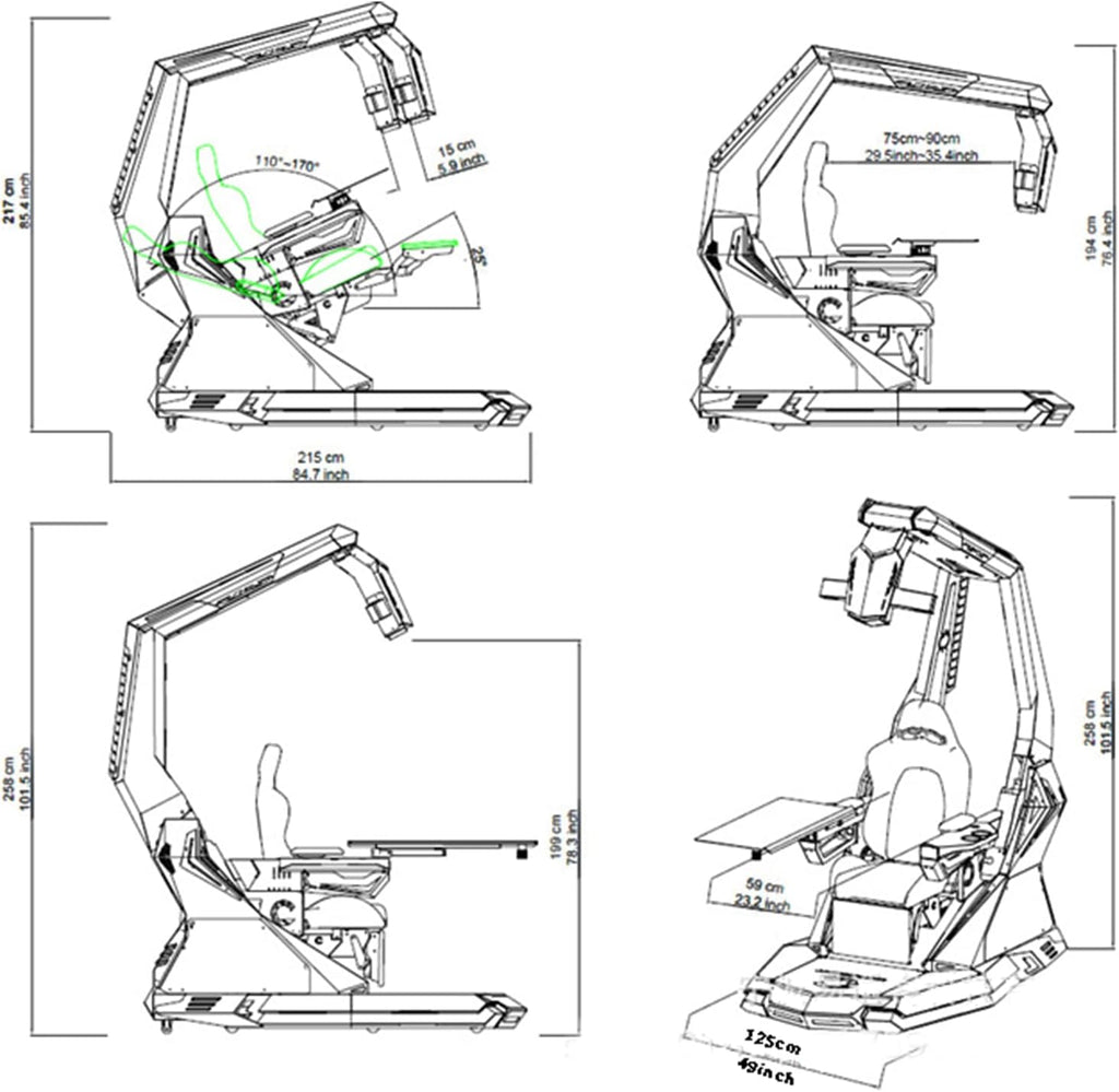 Family Zero Gravity Game Chair with Pedals and Massage E716649