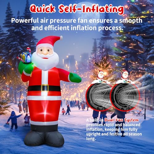 14FT Christmas Inflatable Santa Claus Outdoor Yard Decorations with LED Lights S7265