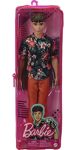 Barbie Fashionistas Ken Doll #184 with Hawaiian Shirt and Orange Pants F4234