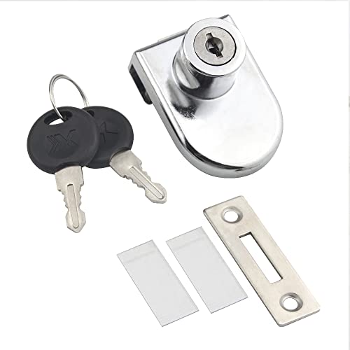 4Pack Zinc Alloy Double Glass Door Display Lock Cabinet Lock with 2 Keys C996496