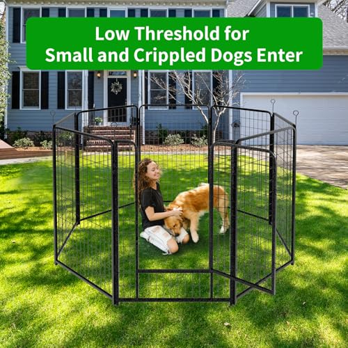 Dog Playpen Outdoor Extra Wide 12 Panels Heavy Duty 40" Height with Doors Portable G77703