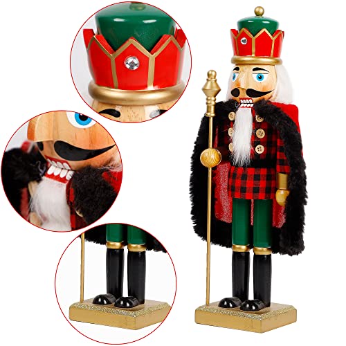 Joliyoou Christmas Nutcracker Figures 14 Inch Wooden Santa in Hawaii Decor C87534