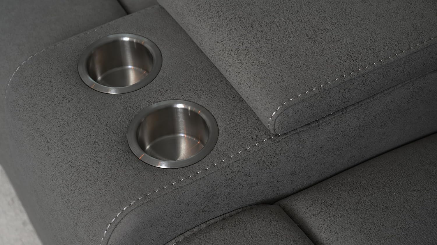 Abbyson Living Margaret 3PC Fabric Manual Reclining Sofa Collection, Charcoal P96648