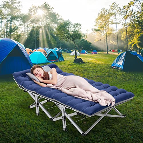 LILYPELLE Folding Camping Cot, Extra Wide Heavy Duty with Carry Bag Z15817