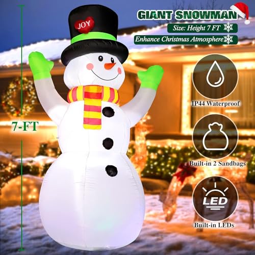 8 FT Christmas Inflatable Santa Claus with Gift Bag and LED Lights for Yard Outdoor Decor M3530