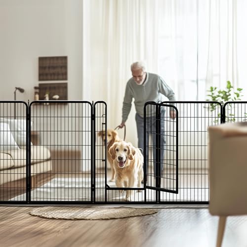 Yaheetech Dog Playpen Outdoor 40 Inch 8 Panels Metal Pet Fence I4784