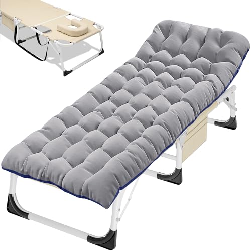 ABORON Oversized Folding Camping Cot for Adults, Double Layer 1200D, with Mat & Carrying Bag S2407
