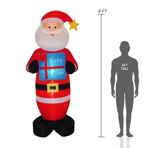 8FT Inflatable Santa Claus with LED Lights Christmas Decoration T839