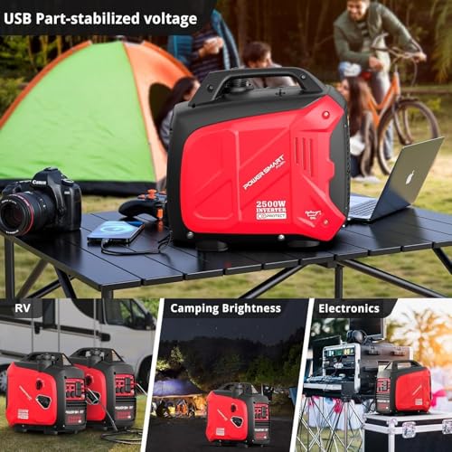 PowerSmart 2500-Watt Gas Powered Portable Inverter Generator, CO Sensor, EPA Compliant M468
