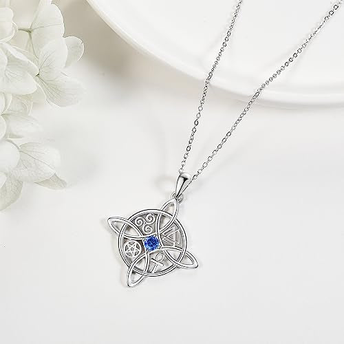 YAFEINI Witches Knot Necklace Sterling Silver Pendant Celtic Jewelry O507985