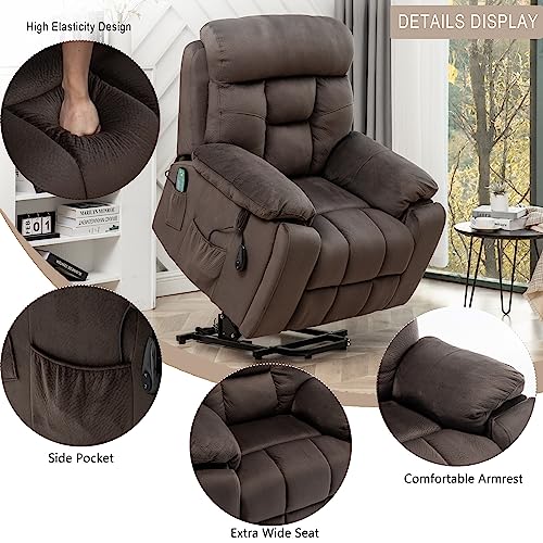 Power Lift Chair Recliner with Massage and Heat for Adults, Dual Motor H2507