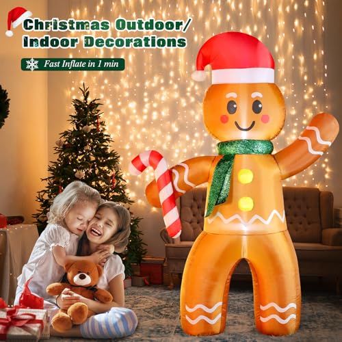 10 FT Christmas Inflatables Snowman Outdoor Yard Decorations with LED Lights C52642