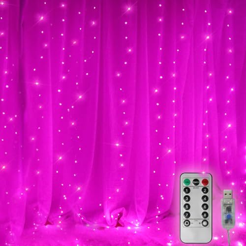 300 LED Curtain Christmas String Lights with Remote Control USB Power for Bedroom Home Decor K9828
